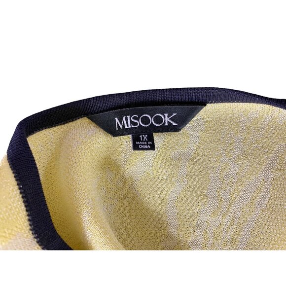 Misook 1X Yellow Black Open Front Jacket Set Sleeveless Tank Set Classic Luxury - Picture 12 of 12